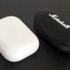 It’s a toss-up between the AirPods Pro (left) and the Marshall Mode II (right) as to which set of wireless earbuds has the smaller charging case.